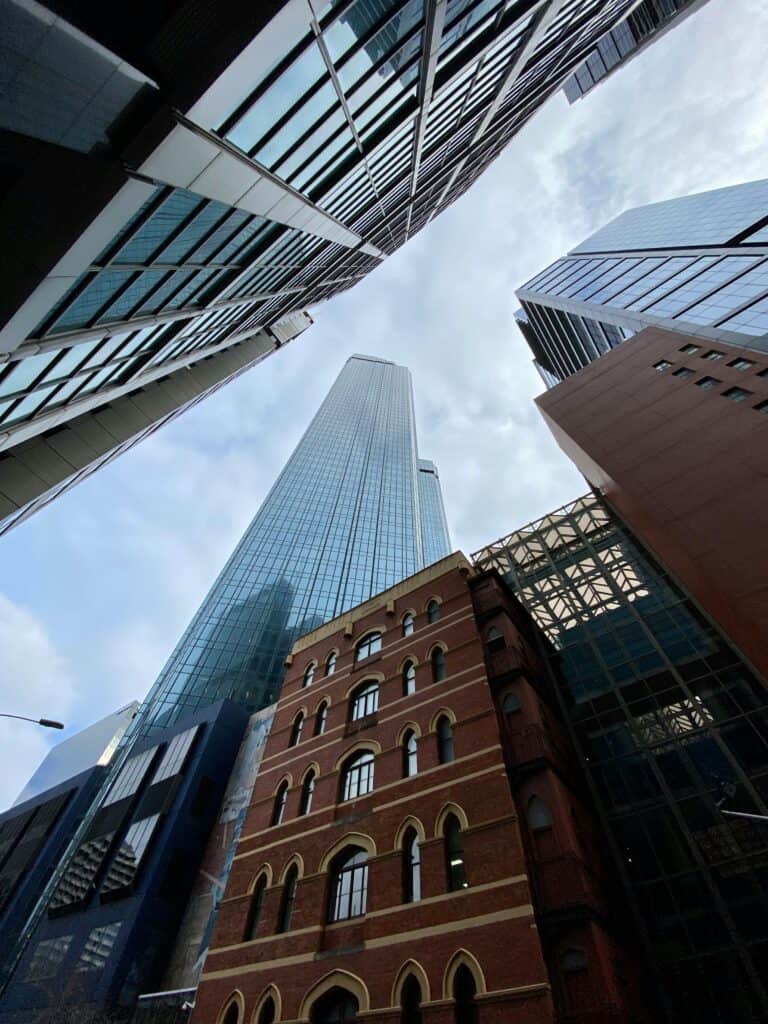 High rise structures and buildings in Melbourne.