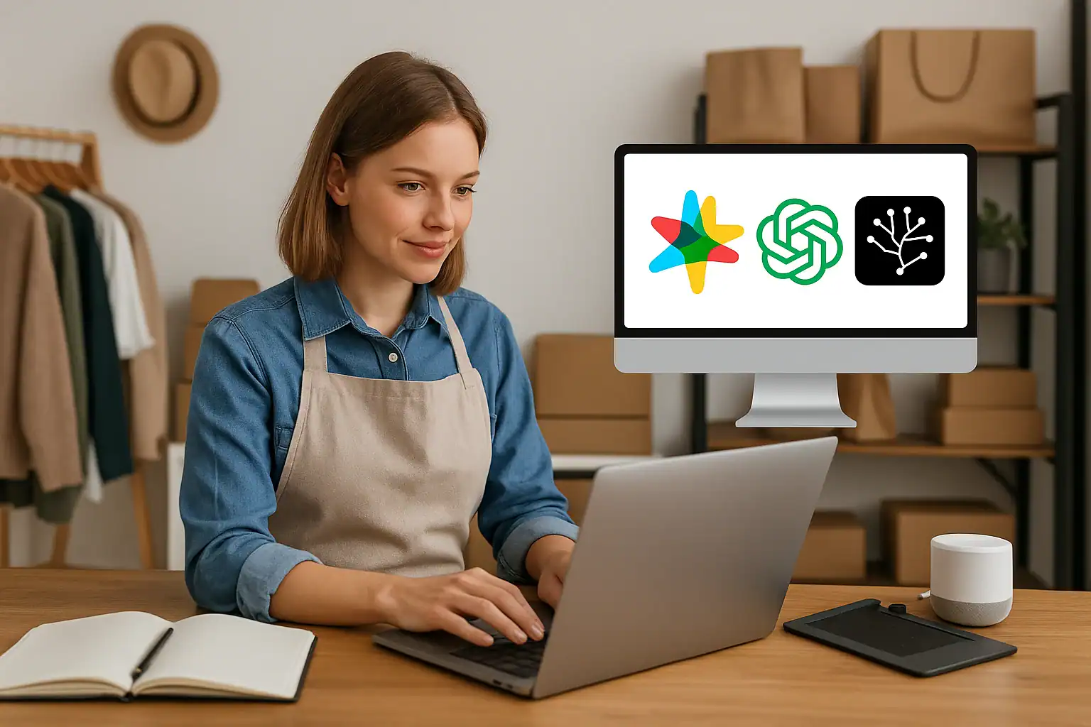 Australian small business owner using AI tools
